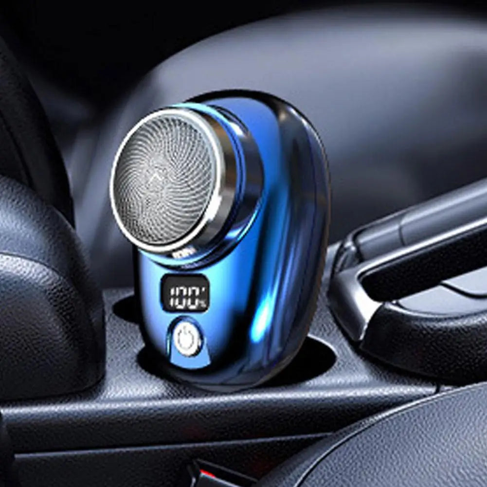 Mini Electric Razor Shaver for Men Vehicle Mounted Shave with Digital Display Cordless Travel Pocket Shaver Face Beard Trimmer