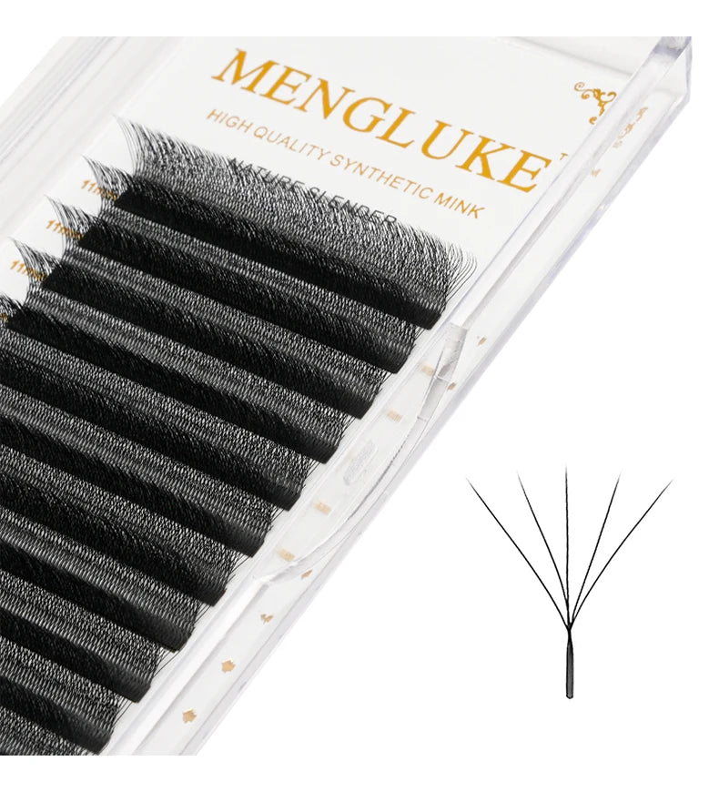 MENGLUKE 5D W Shaped Bloom Automatic Flowering Premade Fans Eyelashes Extensions Natural Soft Light High Idividual Lashes