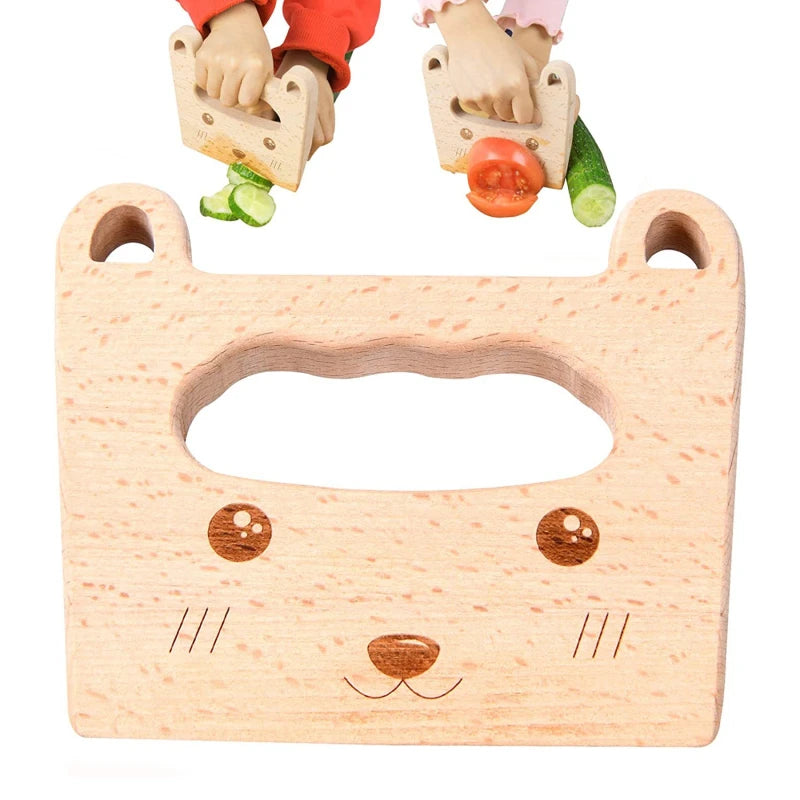 Wooden Montessori Knife Kids Cooking Toys Educational Safe Knives Cut Fruit Basic Toys & Life Skills Kitchen Tools For Toddlers