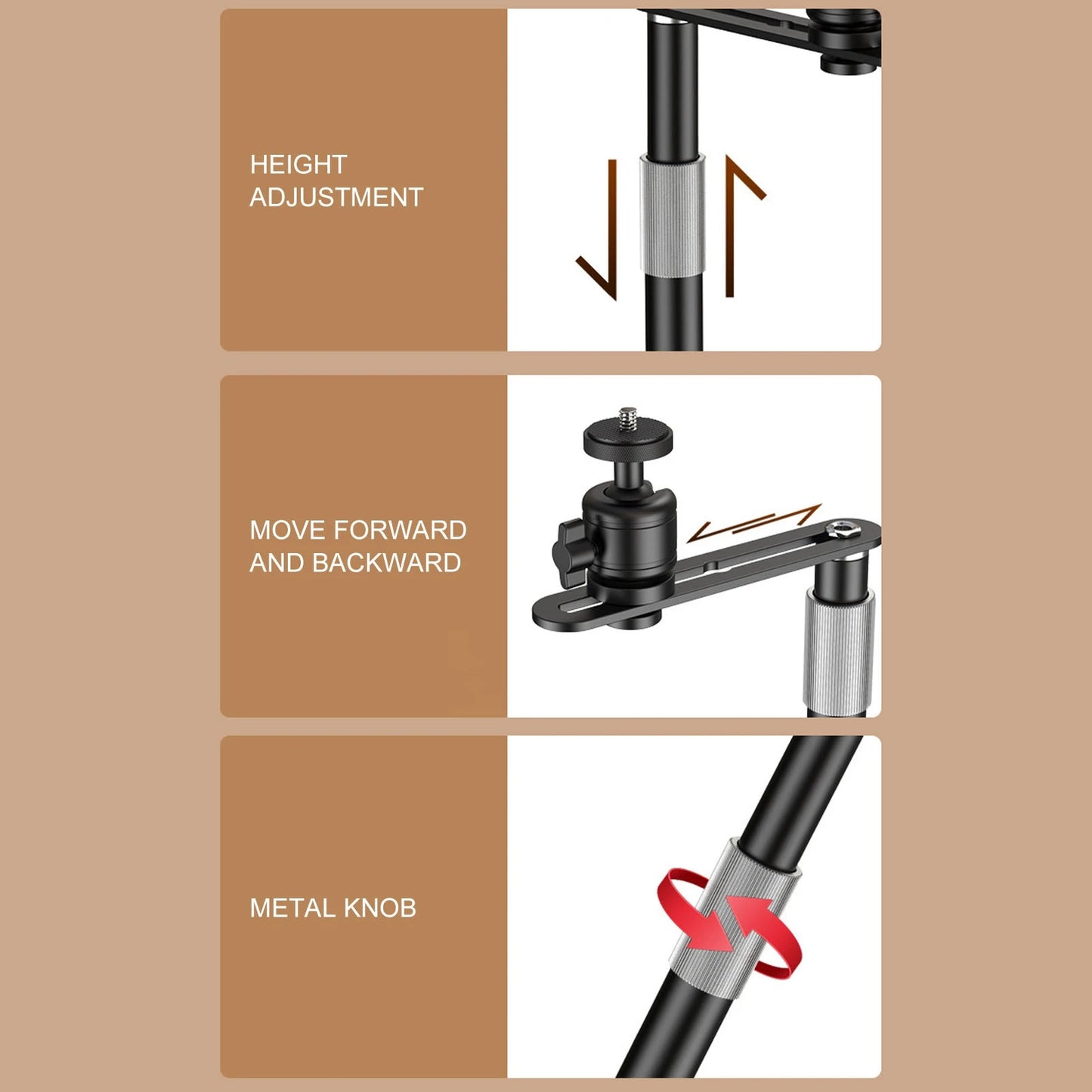 Adjustable Projector Stand Projector Stand 24‑40CM Adjustable Angle Projector Mount Holder 1/4in Thread for Sofa Bedside