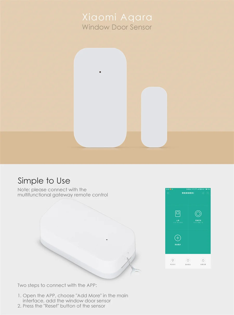 Aqara Smart Door Window Sensor Zigbee Mini Door Sensor Wireless Connection Alarm Smart Home for Mijia Mi Home Gateway HomeKit