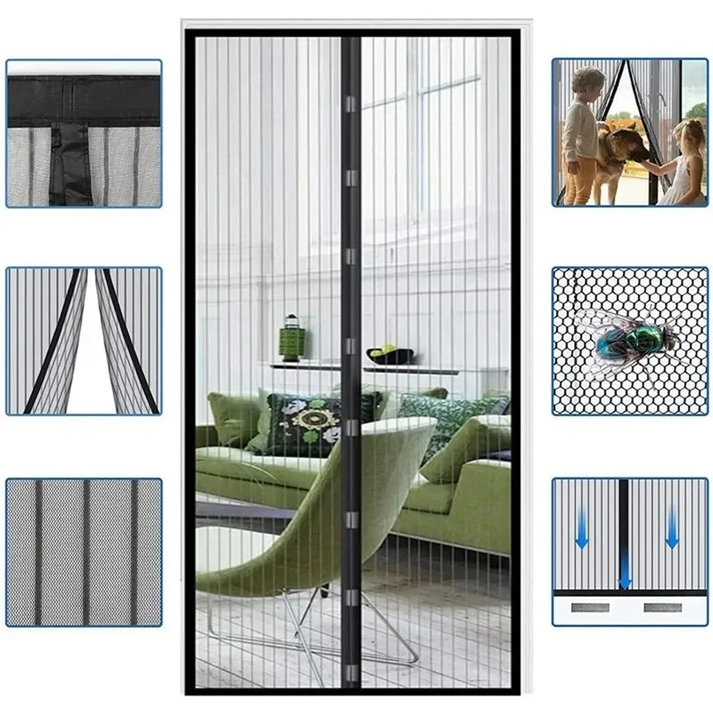 Anti Mosquito Fly Curtains For Doors Screen Magnetic Mosquito Net Door Window Automatic Closing Mesh For Kitchen Living Room