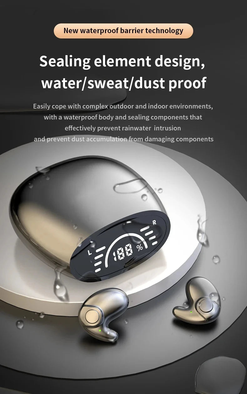 Sleep Invisible Headset Noise Cancelling Wireless Headsets Waterproof Sports Stereo With Mic Bluetooth Earohone