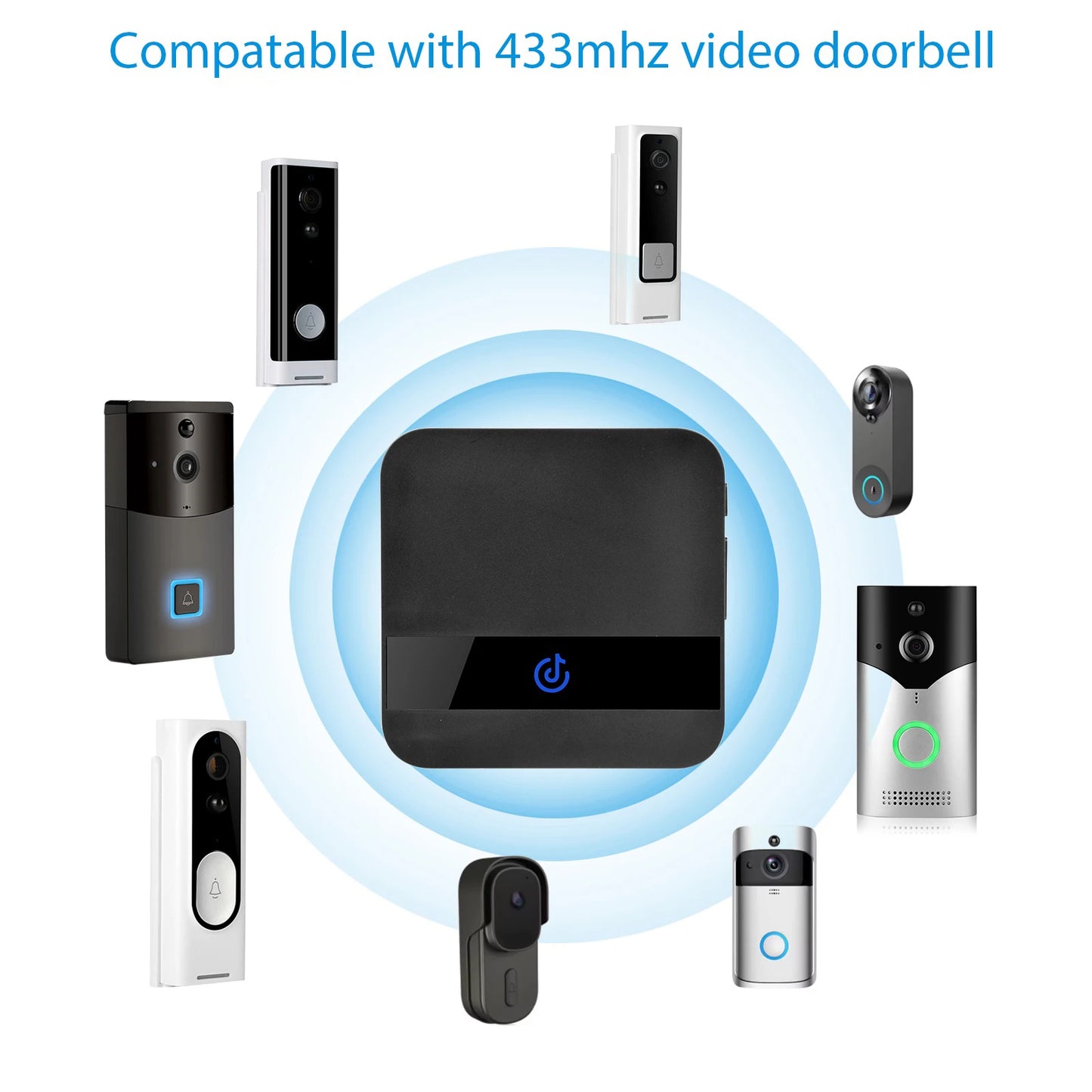 AC 110-220V RF 433Mhz Smart Indoor Doorbell Wireless WiFi Door Bell Ring for Video Doorphone