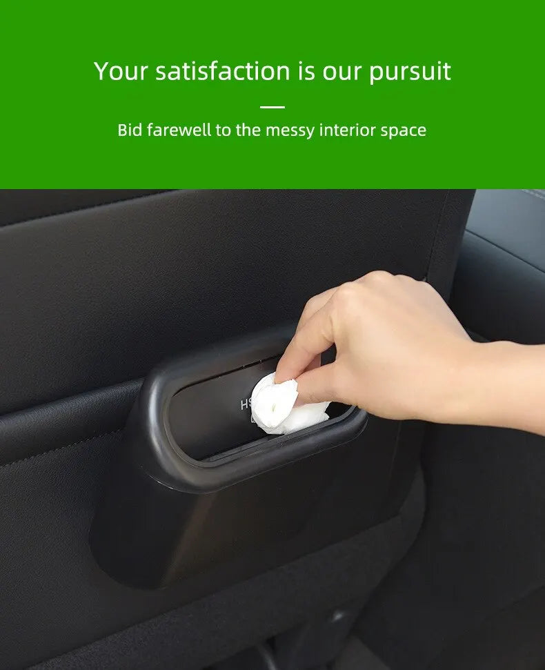 Portable Car Trash Can Hanging Mini Vehicle Garbage Organization With Lid Multifunctional Folding Automotive Garbage Storage Box