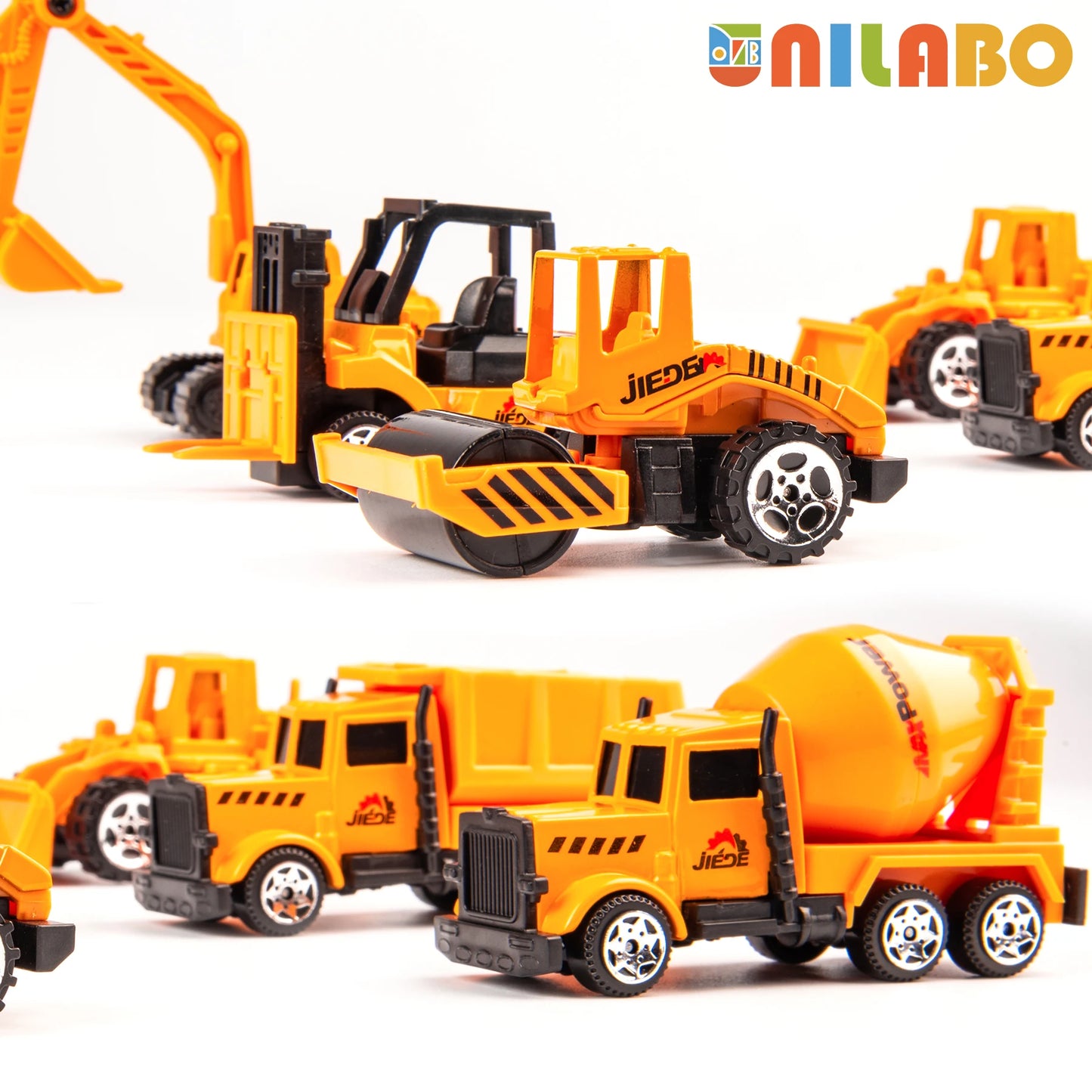 Alloy Construction Vehicles Toy Set for Ages 3-8-STEM Toys with Container Truck/Tower Crane/Excavator, Perfect Birthday Gift