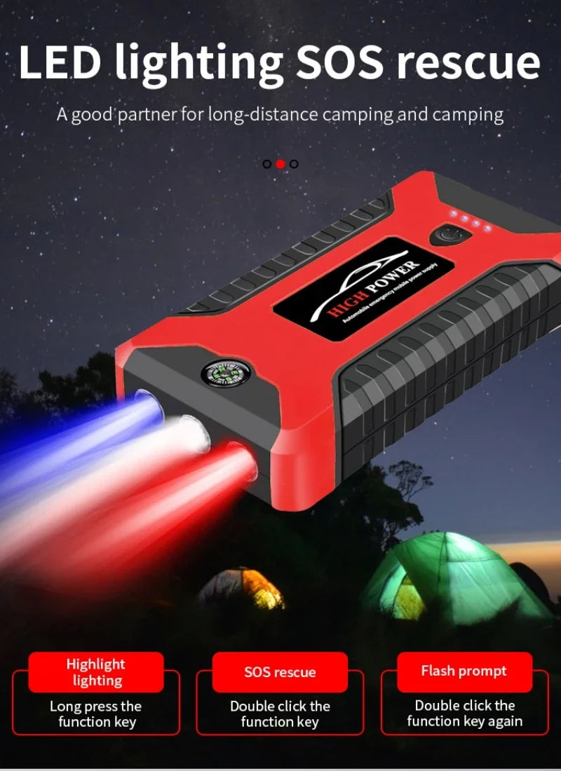 Portable Car Battery Starter Auto Jump Starter 99800mAh Petrol Diesel Car Emergency Booster Start Power Supply 12V For Cars