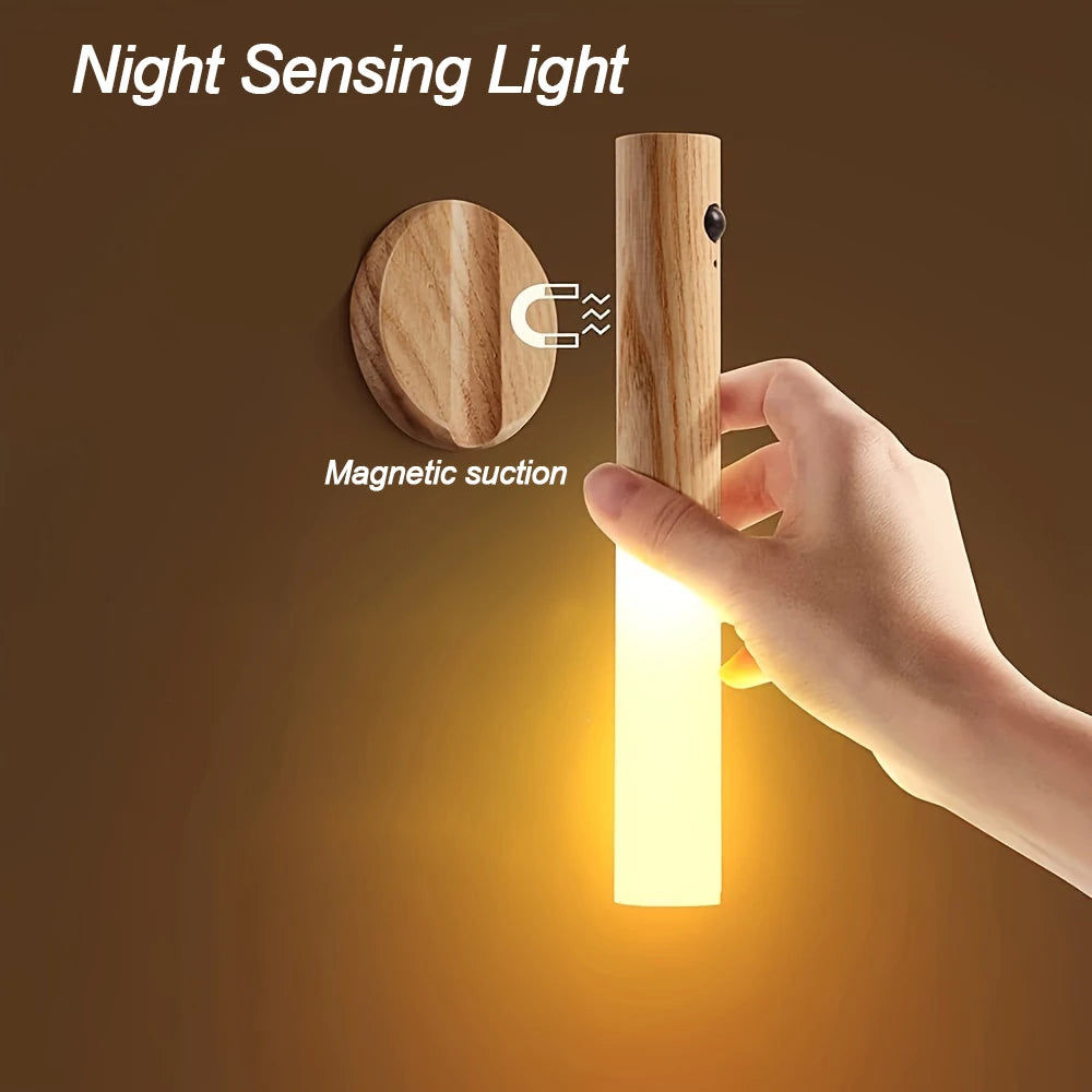 LED Night Light Intelligent Human Body Induction Lamp USB Charging Smart Motion Sensor Wall Lamp Household Toilet Wall Induction