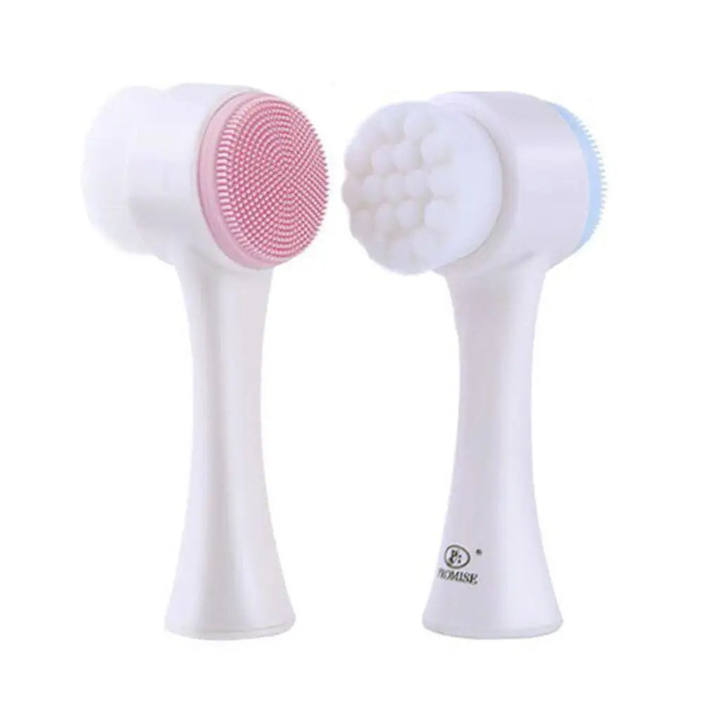 3D double sided silicone Face Cleansing Brush Soft Bristles Exfoliator Gentle Face washing and scrubbing tool