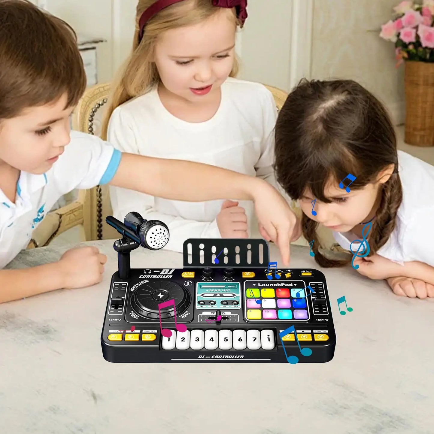 Kids Simulation DJ Mixer Controller Toys, Multi-function Music Effects Electronic Learning Game toys, Birthday Gift For Children