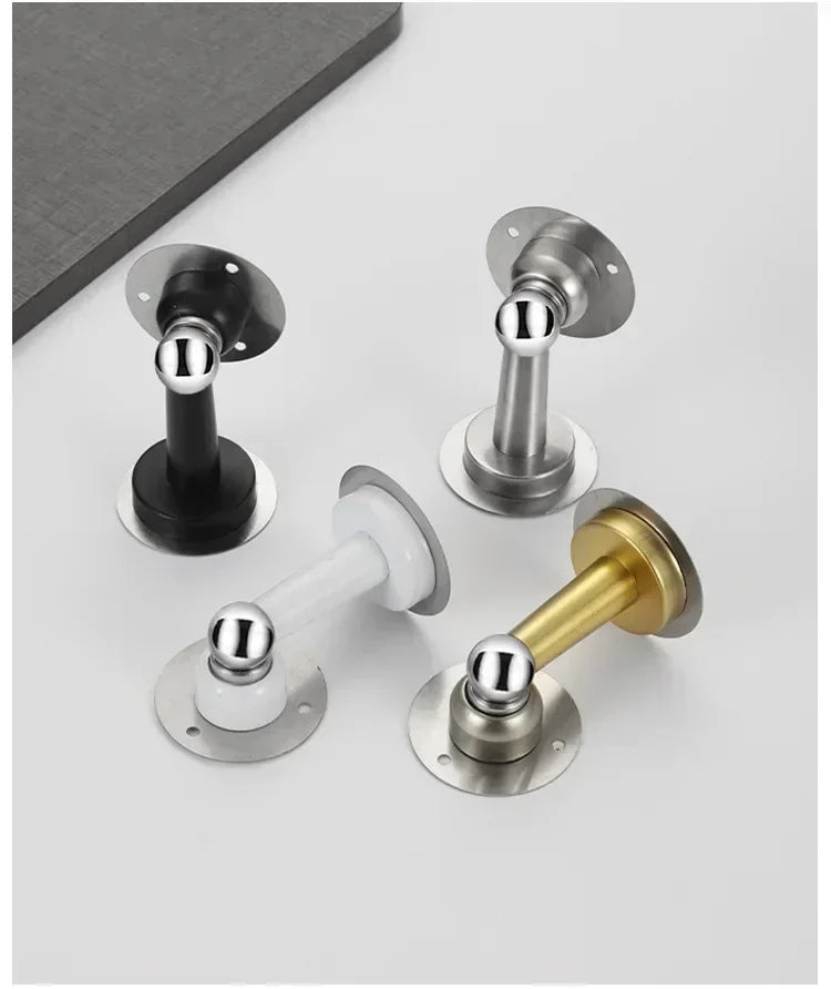 1PCS Stainless Steel Door Stopper Bathroom Magnetic Door Stop Heavy Duty Floor Wall Mount Wind-Proof Door Holder Hardware 2025