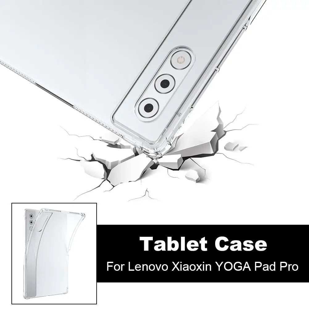 Чехол для планшета Yoga Pad Pro 12,7 дюймов, прозрачный, из мягкого ТПУ, противоскользящий, с воздушными подушками, защищает от падений и царапин.