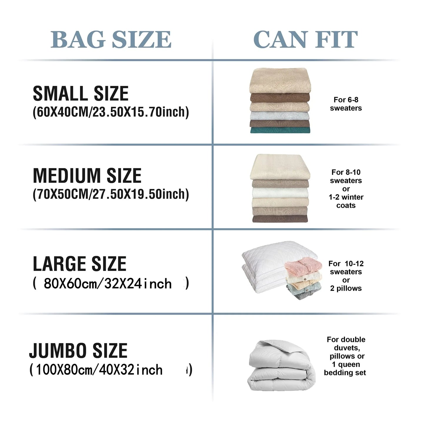 1/5 Pack Vacuum Storage Bags, Space Saver Bags Compression for Comforters and Blankets, Sealer Clothes Travel Packing Organizer