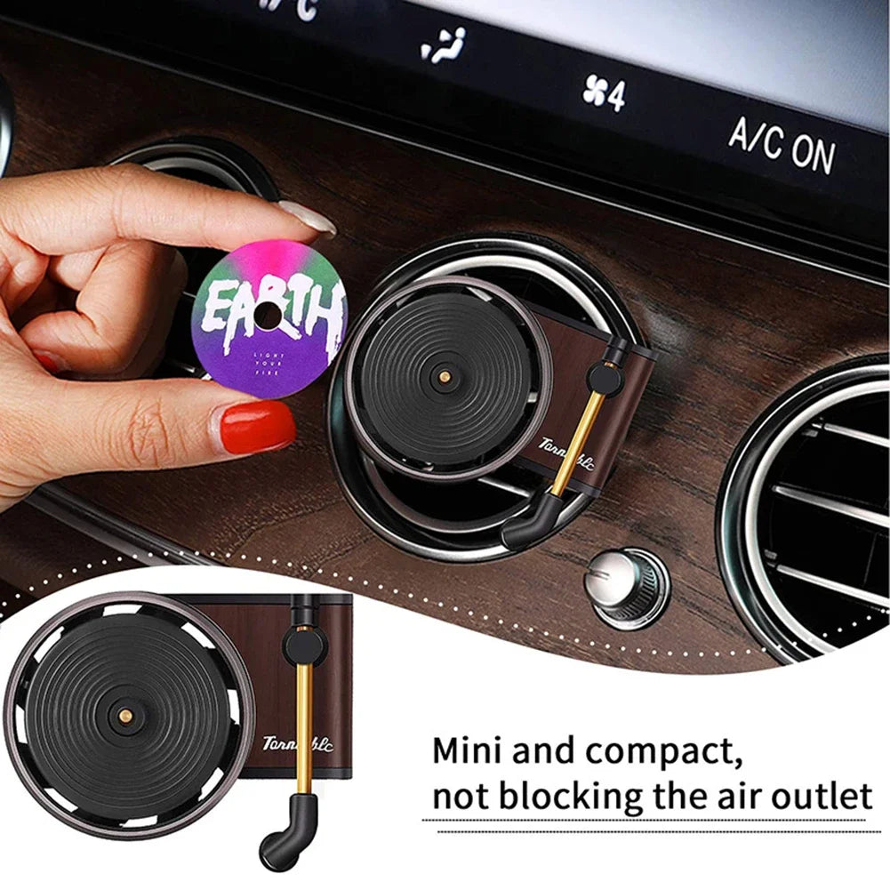 Car Air Freshener Kit Record Player Turntable Car Perfume Clip Vinyl Phonograph Air Vent Outlet Aromatherapy Clip Smell Diffuser