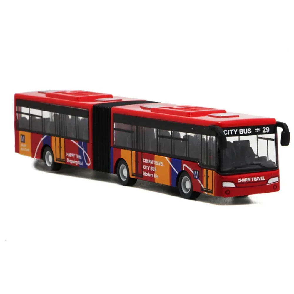 1/64 Diecast Alloy City Bus Pull Back Cars Kids Toy Car Inertia Vehicle Model Toy Educational Toys for Children Gift Boys Toys
