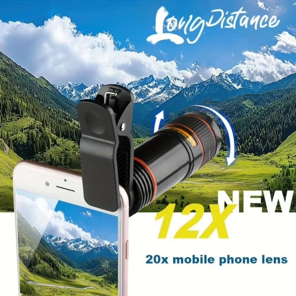 1pcs 18/28 Times Single Barrel Telephoto Lens External Camera, Suitable For Mobile Phones, Telescopes, Concert Shooting