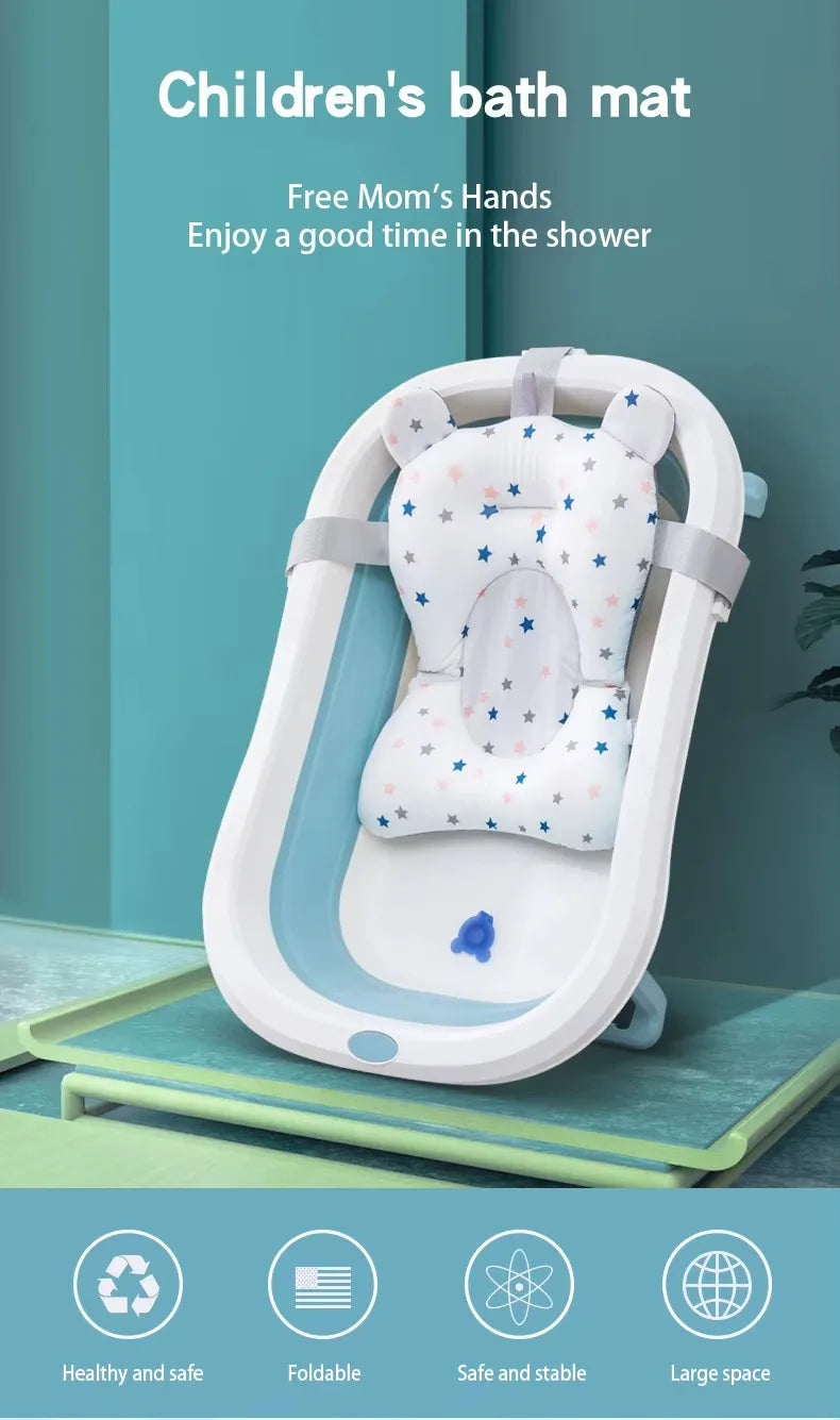 PANGDUBE Baby Bathtub Pad Newborn Bath Support Cushion Adjustable Reclining Shower Seat Bathtub Float for Infants 0-12 Months