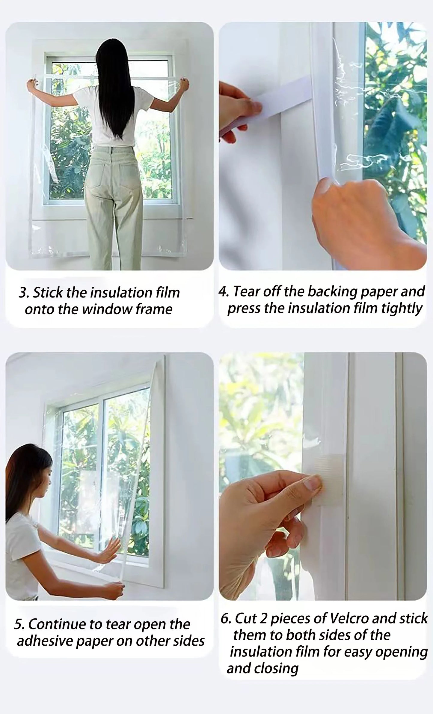 Window insulation film, winter indoor windproof and warm windows, energy-saving transparent film, screen window, door curtain