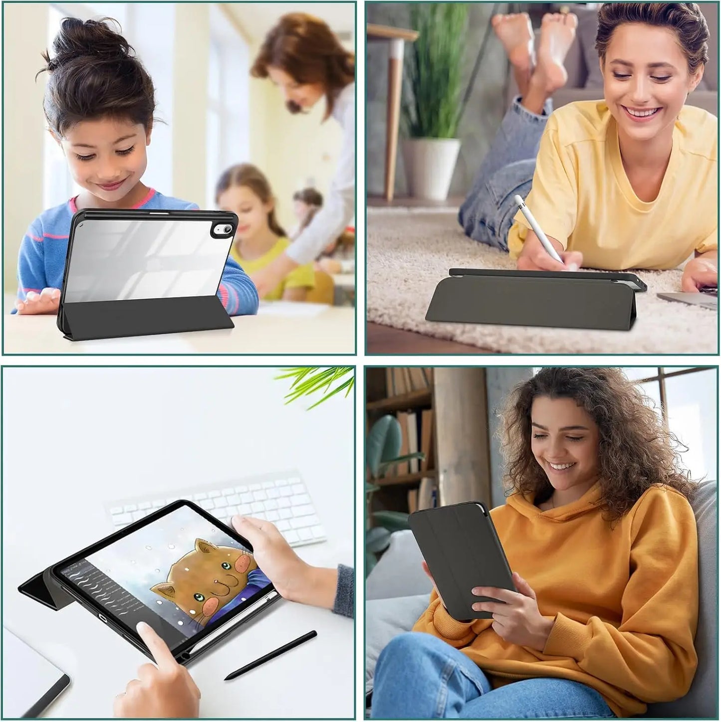 Чехол-книжка для планшета iPad 10 2022 10-го поколения (10,9'')/11 2025 11-го поколения (A16) 11'', акриловый, с держателем для стилуса, функцией автоматического включения/выключения.