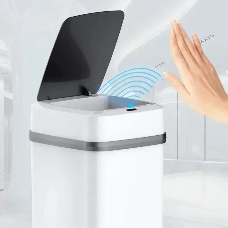 Bathroom sensor trash can, kitchen trash can, 13L large capacity, bathroom smart trash can, fully automatic smart trash can.