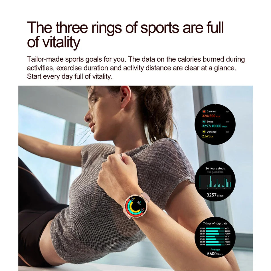 2025 New GPS Tracking Smartwatch Women AMOLED HD Screen Heart Rate Bluetooth Call IP68 Waterproof Smart Watch Android IOS
