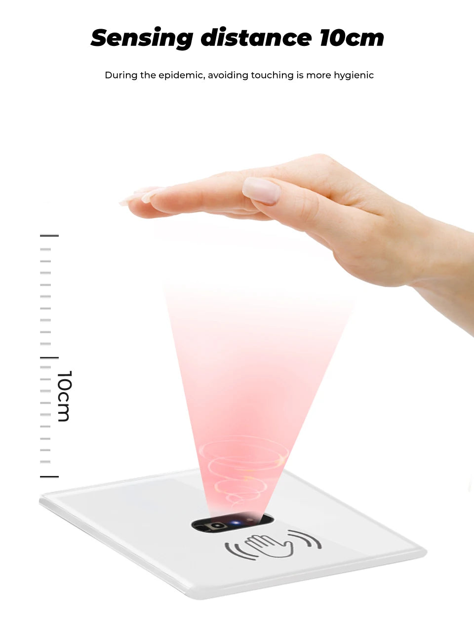Wall Smart Light Switch Infrare IR Sensor No Need Touch EU Glass Screen Panel Electrical Power Auto On Off Lamp