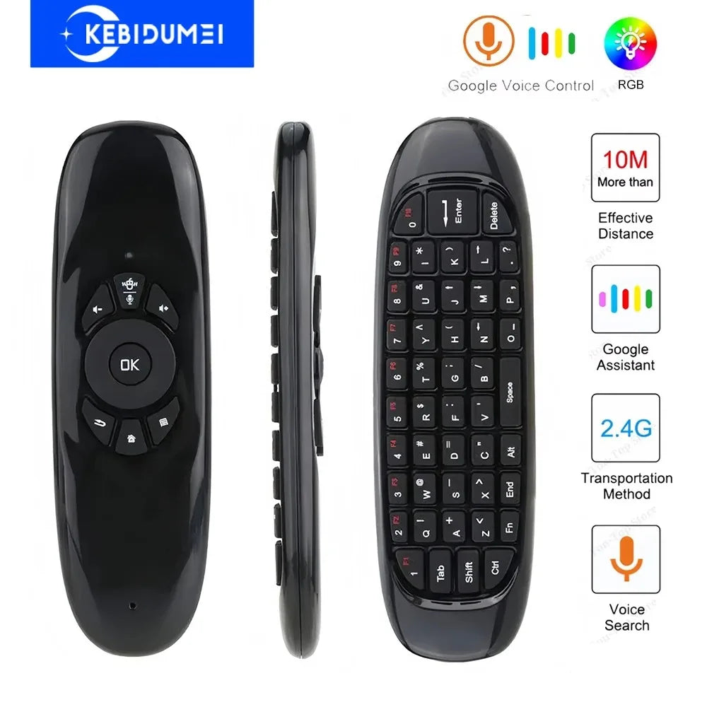 Air Mouse Remote Control Gyroscope 7 Color Backlit Dual Mode BT5.2 2.4G Wireless Keyboard Mouse For PC Android Smart TV Box