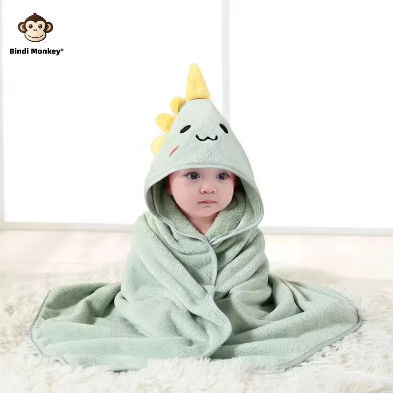 Animal Baby Bathrobe Quick Absorbent Soft Hooded Warm Coral Velvet Bathrobe Sleeping Robe Darling Cuddle Bath for Many Scenes