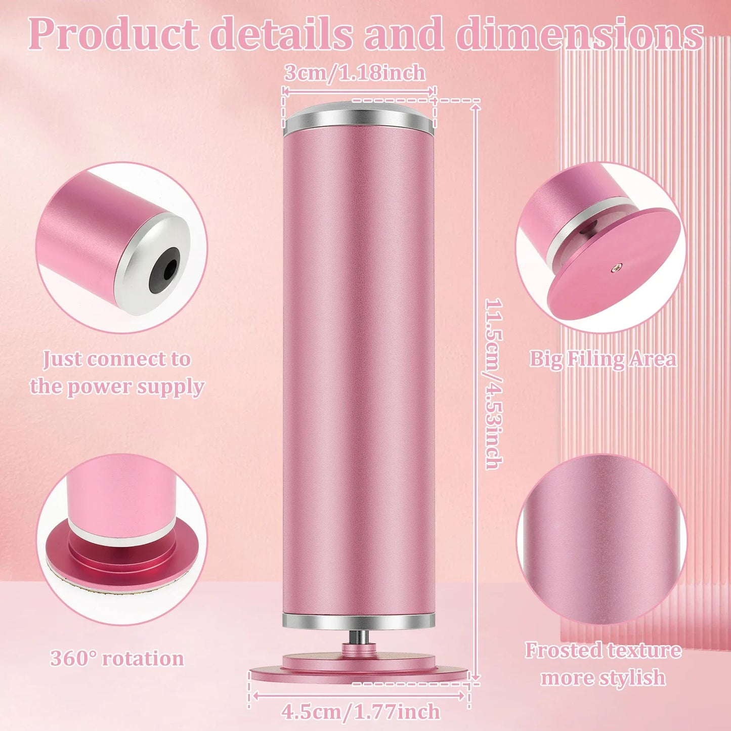 Electric Foot File Adjustable Speed Feet Callus Remover Professional Electric Foot File Callus Remover with 60 Pcs Sandpapers