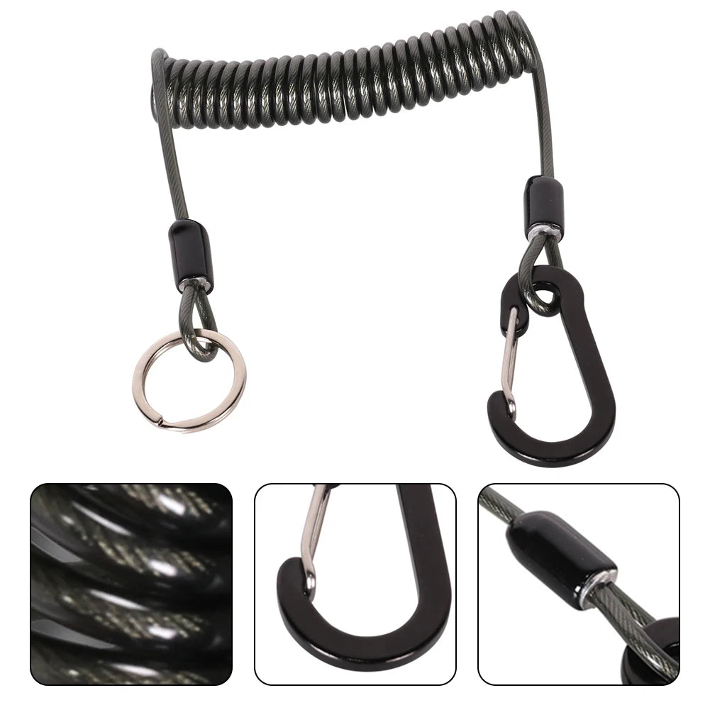 1.2/2m Fishing Missed Rope Anti-Lost Spiral Spring Lure Plier Lanyard Retractable Spring Elastic Rop Fishing Lanyards Outdoor