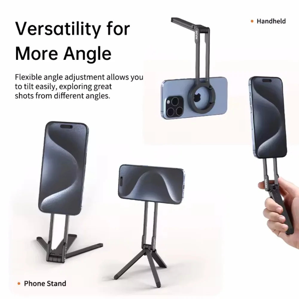 Magnetic Ring Plastic Phone Holder with Adjustable Ring Magnetic Buckle Foldable Phone Holder for Magsafe Mountaineering Buckle