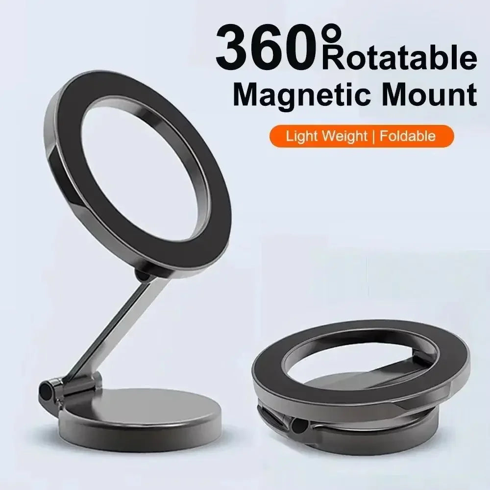 Strong Magnetic Phone Holder – 360° Swivel Adjustable Car Mount with Back Sticker, Universal Magsafe-Compatible for Smartphones