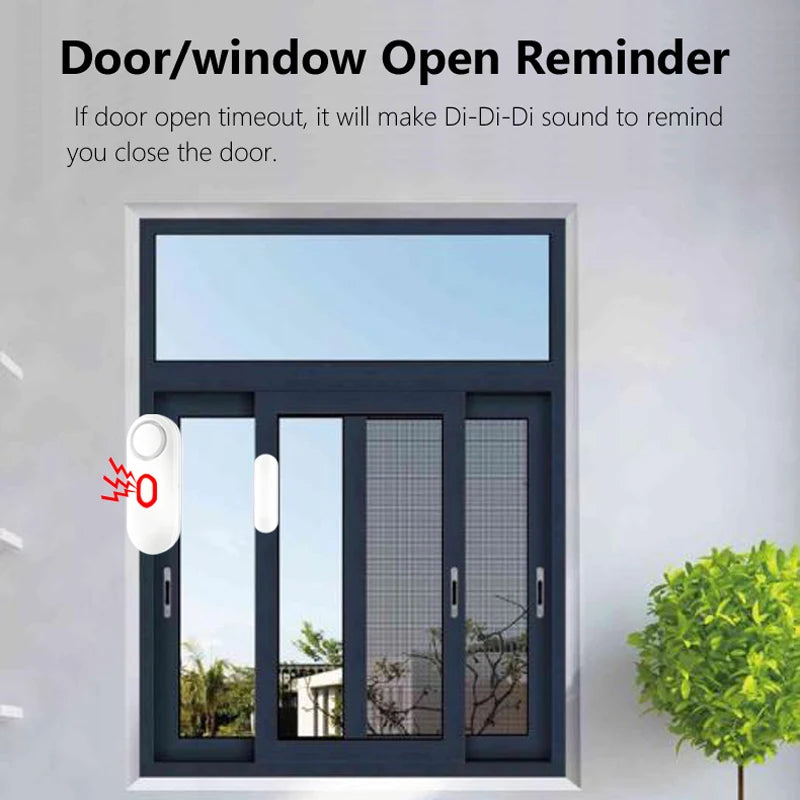 Wireless Door Window Alarm with Remote Control, 3 Modes (Welcome/Door Open/Alarm), Double-Sided Tape Mounting Installation,