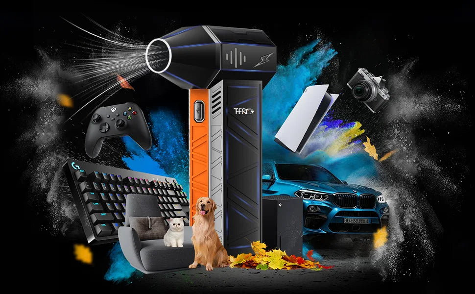 X3Pro Mini Turbo Fan Jet ,150,000RPM Powerful Hair Dryer, Portable Rechargeable Electric Duster for Car/PC/Home Cleaning。
