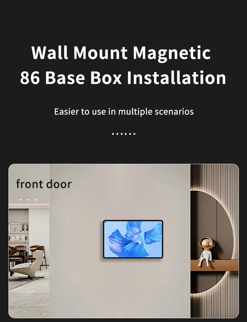 Wall Mounted Tablet Holder Wireless Charger Magnetic Bracket Type-C USBC for Android iPad Home Central Control Panel Accessories