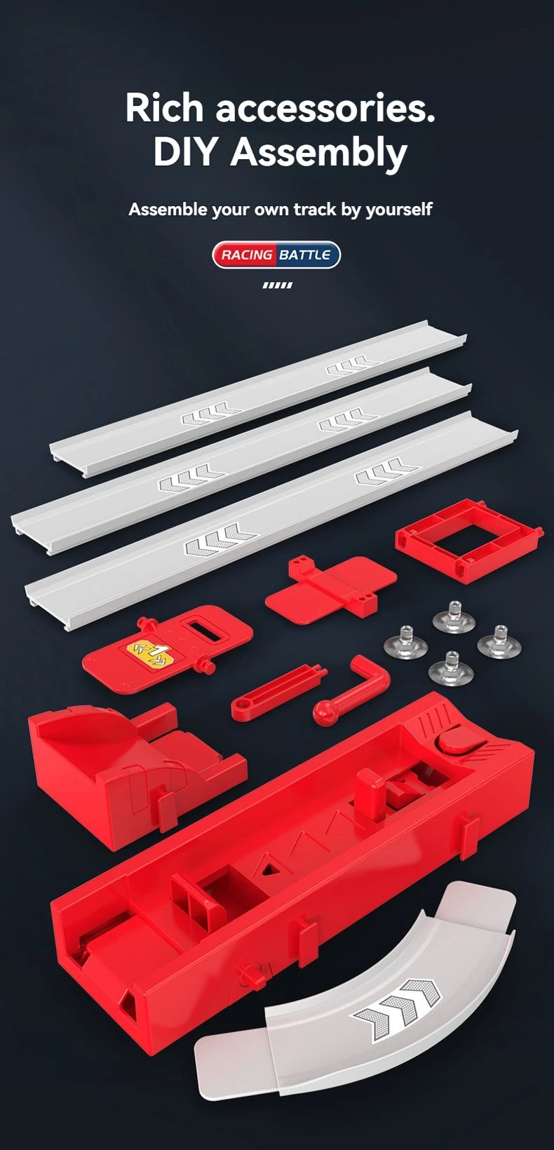 Rail Car Track with Race Track Racing Set Toy Vehicle Alloy Car Kids Catapult Car Competitive Play Game for Kids Toy Christmas