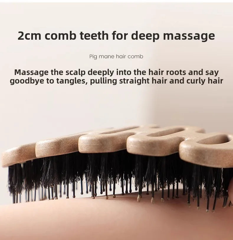 Boar Bristle Paddle Hair Brush Anti Static Comb Hairdressing Massage Comb Curly Hairbrush Salon Hair Styling Tools Makeup Tools