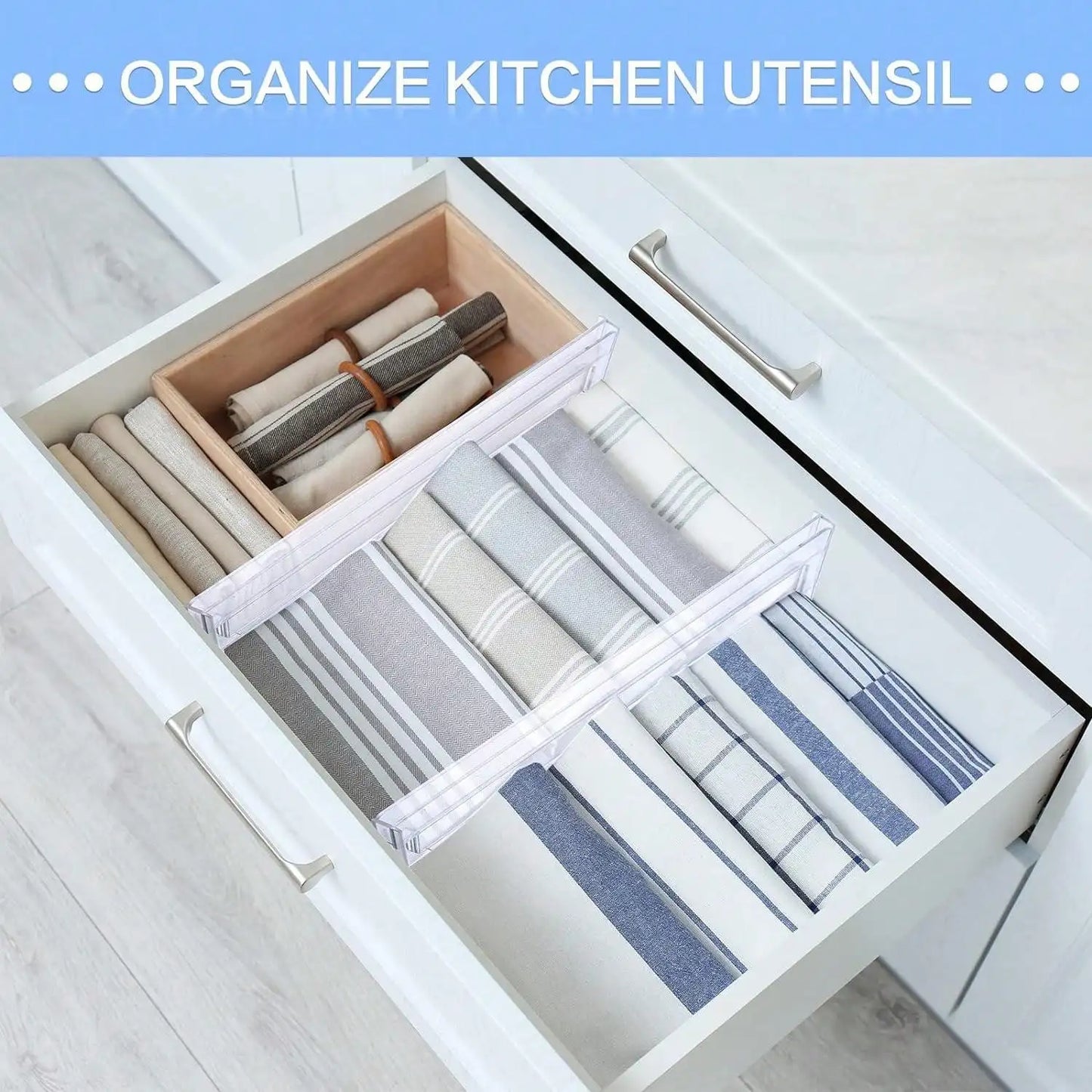 1/2/4/6/8PCS Drawer Wardrobe Dividers Organizers Expandable From Kitchen Drawer Organizer, Clear Plastic Partition Plate Tools
