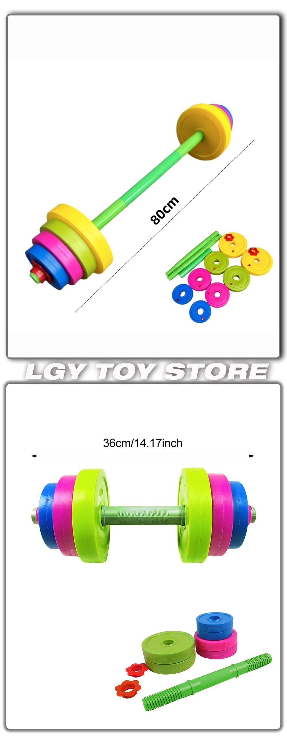 Children dumbbell detachable long barbell child boy girl plastic filled sand outdoor sports beach toys children indoor toys kids