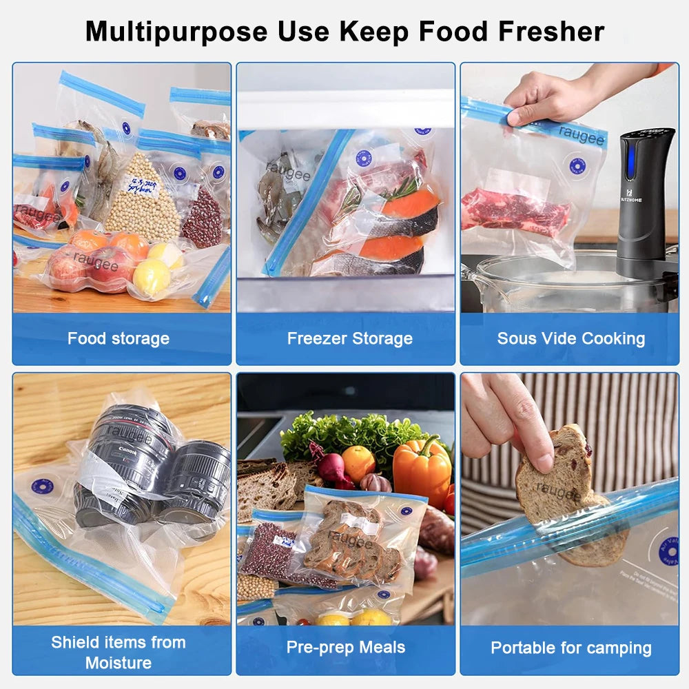 Vacuum Bags Sealing Food Vacuum Packaging Bags Reusable Vacuum Compression Bags Meat Fruit Snacks Sealed Storage Vacuum Pump Bag