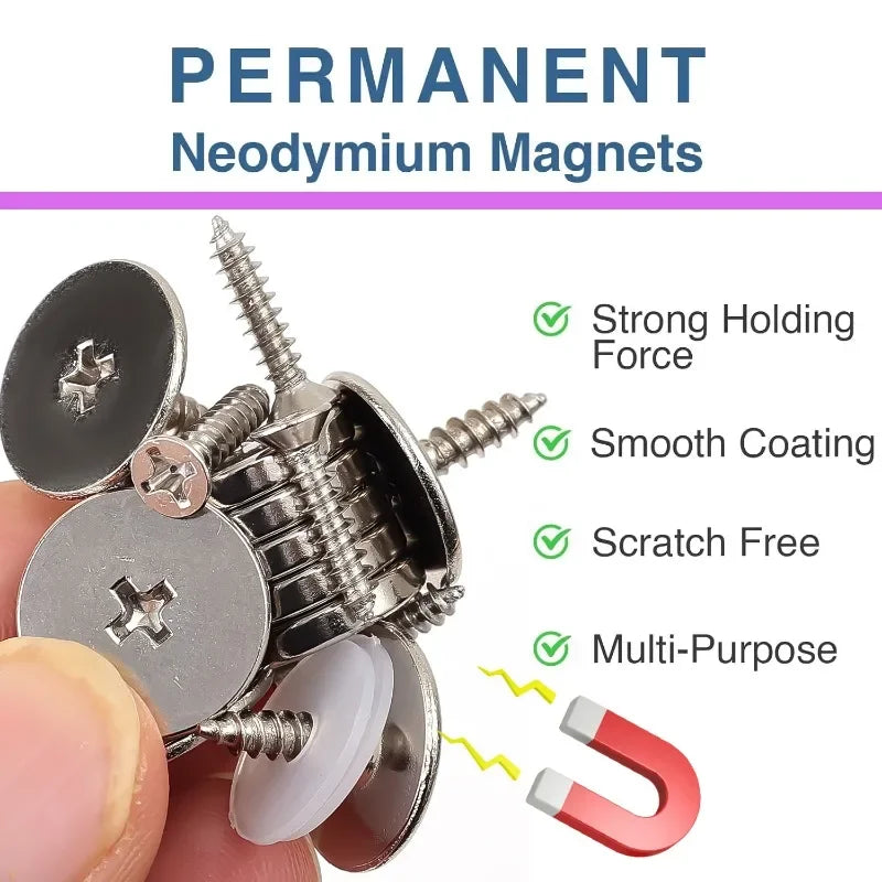 Cabinet Door Magnet Catches Round Metal Magnetic for Wardrobe Hidden Closing Magnetic Door Catch Closer for Furniture Hardware