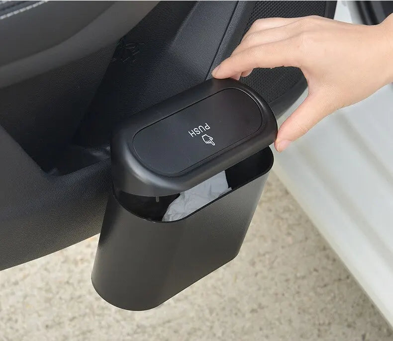 Portable Car Trash Can Hanging Mini Vehicle Garbage Organization With Lid Multifunctional Folding Automotive Garbage Storage Box