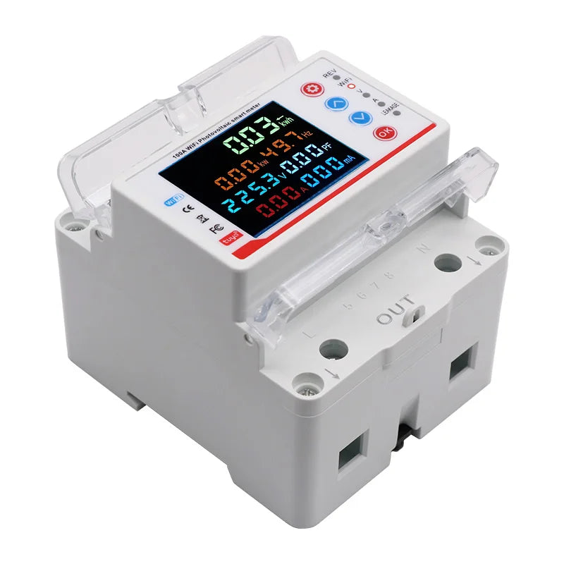 Tuya Smart Life  WiFi Single Phase 100A Energy monitor Two-way Prepaid Meter Auto-reclosing Voltage Current Protector Timer