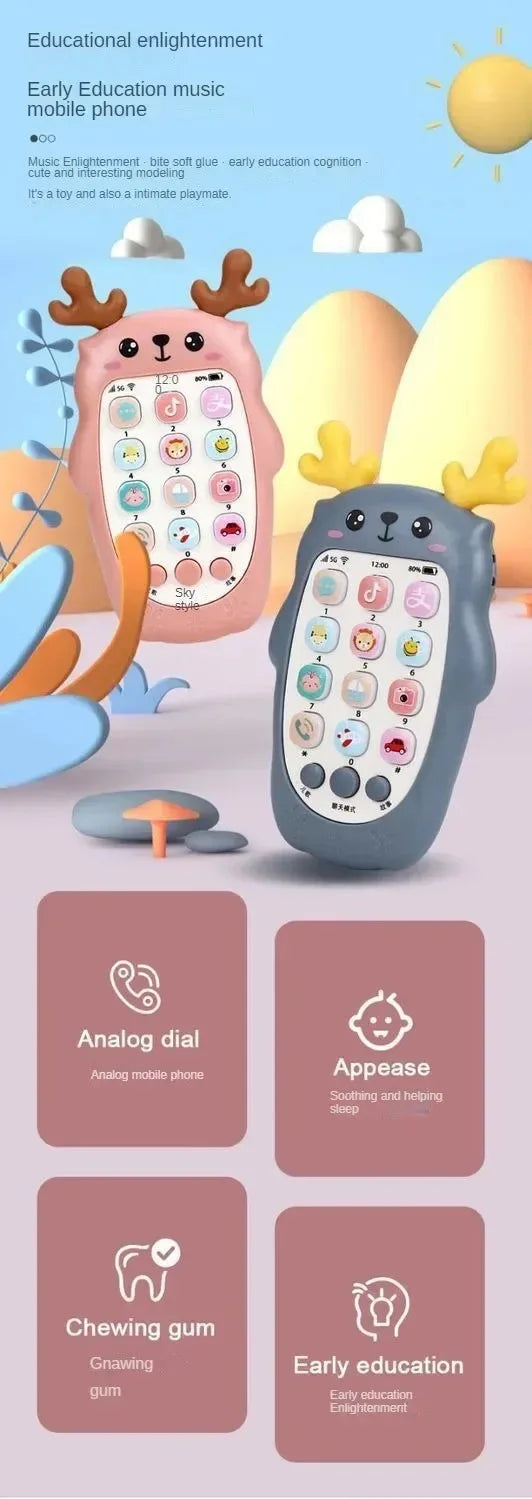 Baby Phone Toys Bilingual Telephone#Teether Music*Voice Toy_Early Educational Learning.Machine&Electronic*Children Gift Baby Toy