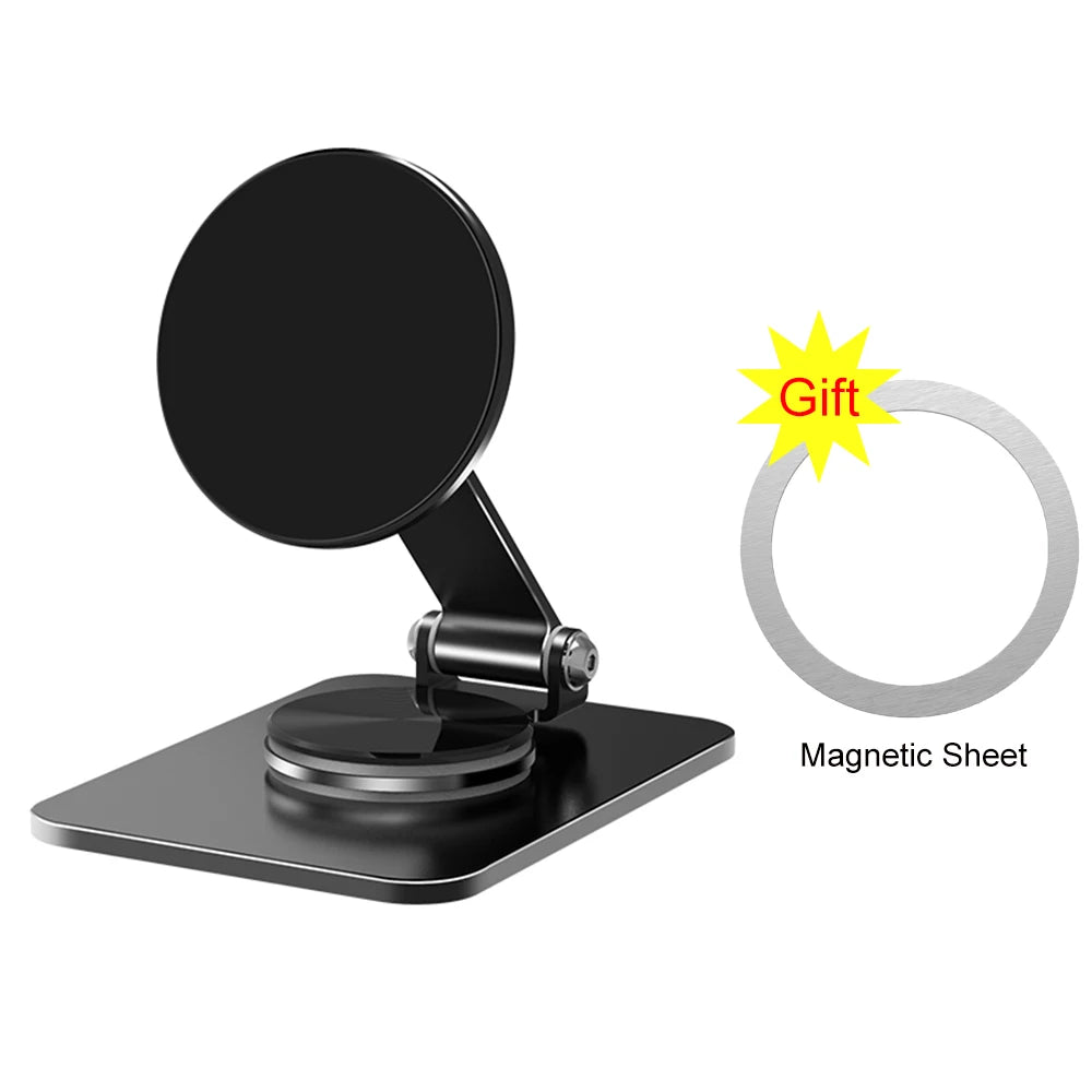 Phone Holder Desktop Magnetic Phone Stand 360° Rotation Foldable Desktop Cell Phone Stand For iPhone 15 14 13 12 Pro Max