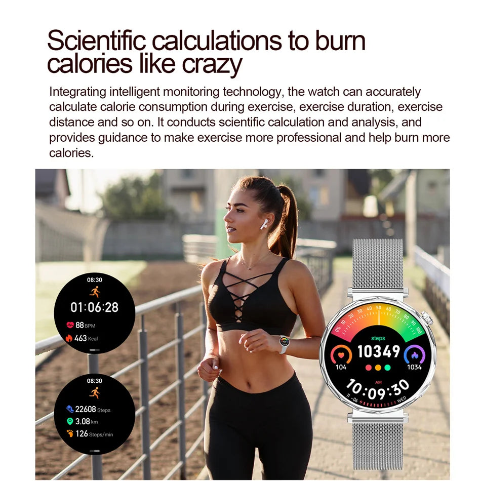 2025 New GPS Tracking Smartwatch Women AMOLED HD Screen Heart Rate Bluetooth Call IP68 Waterproof Smart Watch Android IOS
