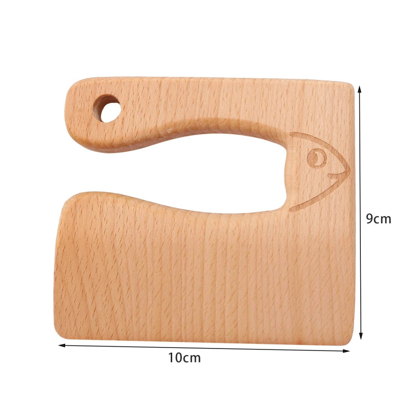 Wooden Montessori Knife Kids Cooking Toys Educational Safe Knives Cut Fruit Basic Toys & Life Skills Kitchen Tools For Toddlers