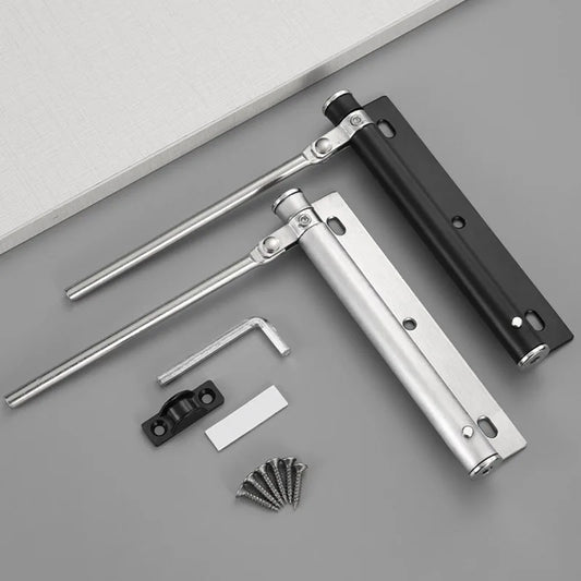 1pc Lightweight Stainless Steel Automatic Door Closer Device Is Quiet And Suitable For Residential Use With Screw Accessories