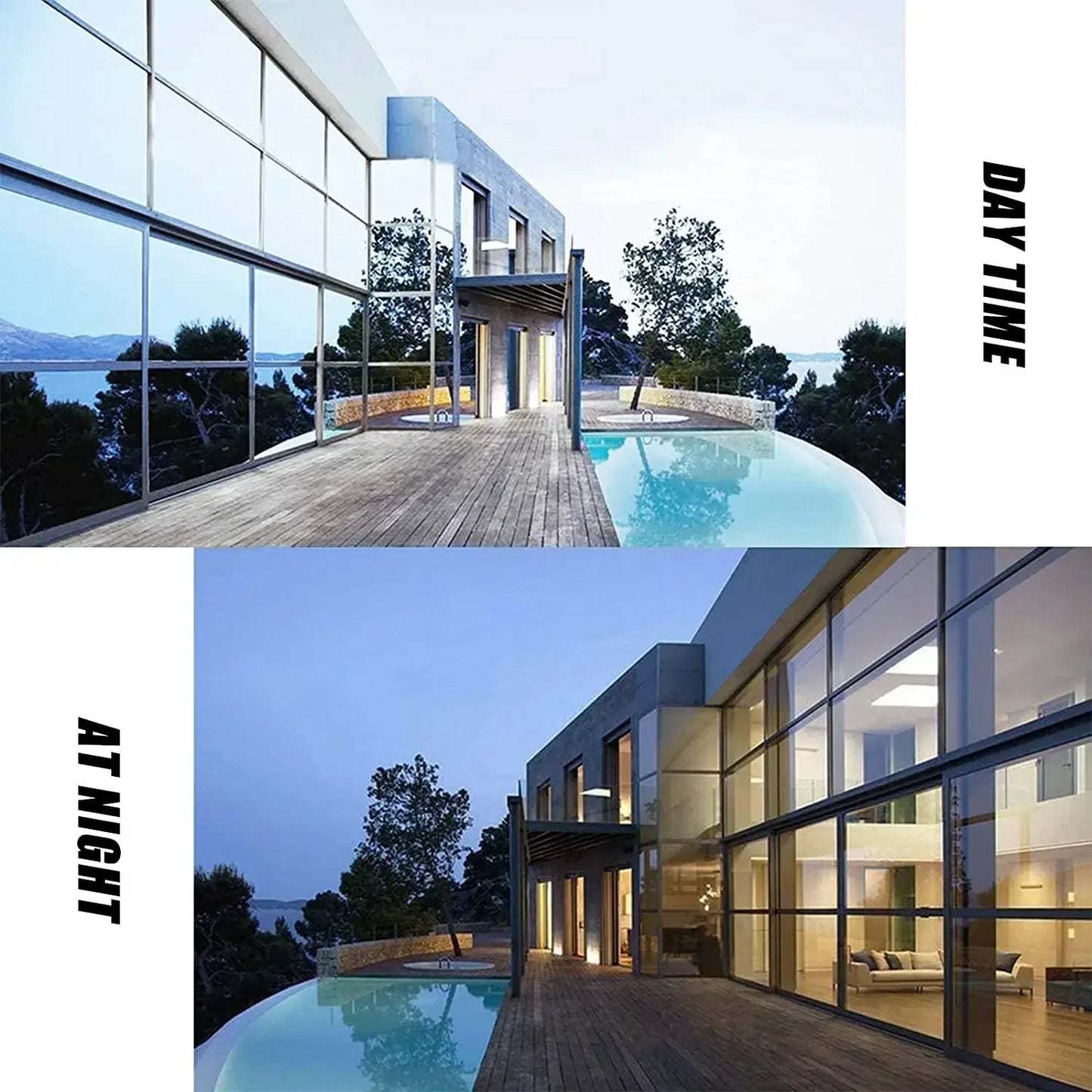 فيلم نافذة أحادي الاتجاه من AFDB، غطاء زجاجي ملون بتأثير المرآة للمنزل والمكتب، ملصق باب زجاجي عاكس للتحكم في الحرارة والأشعة فوق البنفسجية