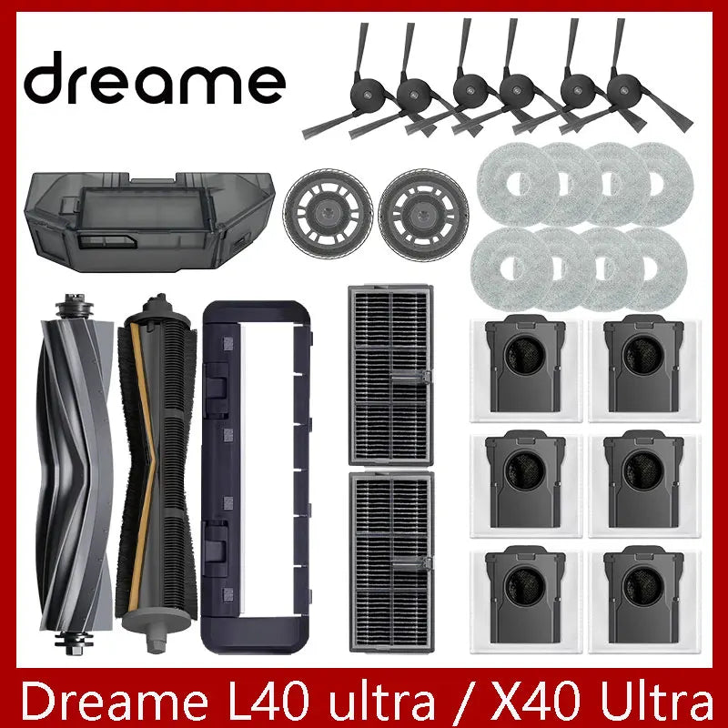 Dreame L40 ultra / X40 Ultra Robot Vacuum Accessories Dust Bags Mop Main Side Brushes Cloths HEPA Filters Spare Parts